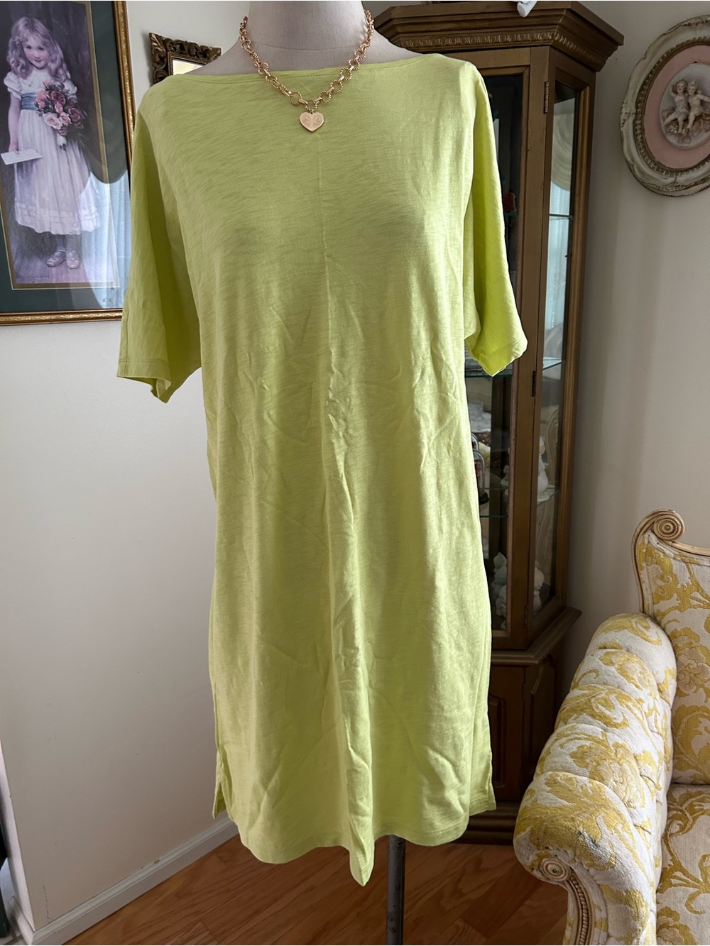 J Jill lime green summer dress sz m. C:5286-10